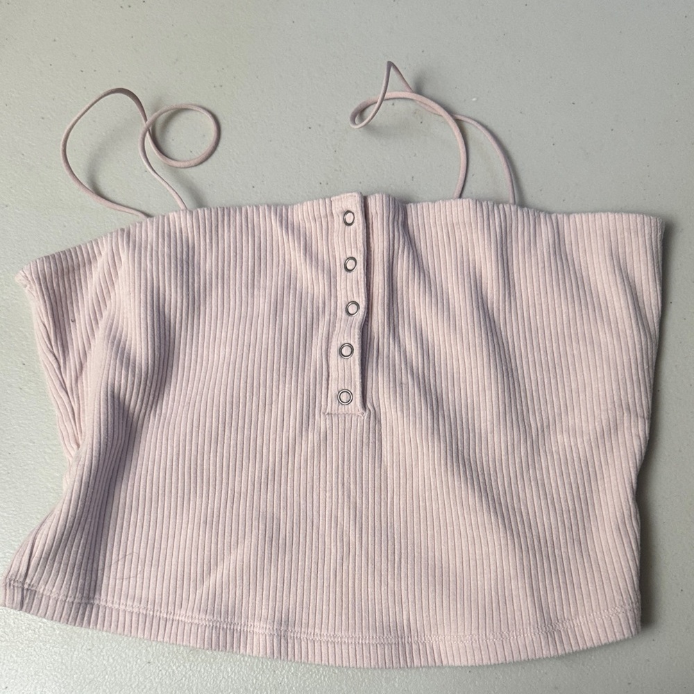 Aeropostale Light Pink Ribbed Crop Top